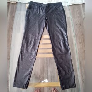 Robert Rodriguez Charcoal Leather Straight Leg Pants